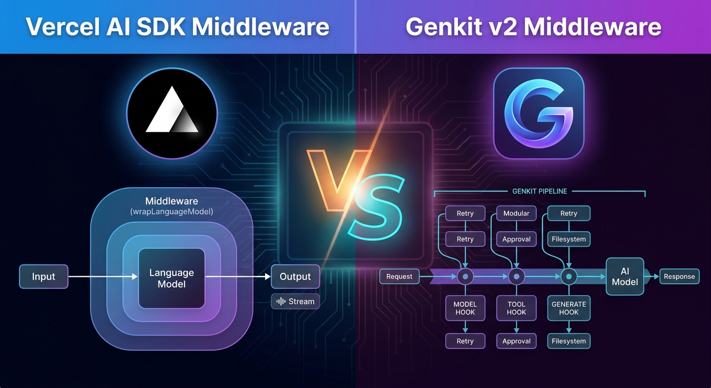 Vercel AI SDK Middleware vs Genkit v2 Middleware: a Hands-On Comparison (English)